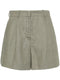 pleated detail linen shorts